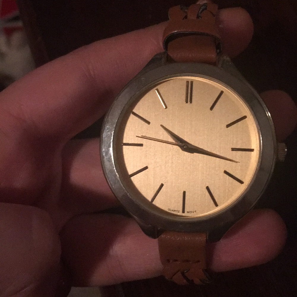 Braided leather watch